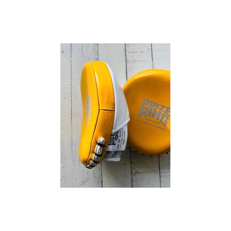 PRIZE RING Boxing Small Thin Lightweight Mitt Yellow/Silver (S)
