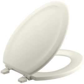 KOHLER K-4647-96 Stonewood Molded-Wood Elongated Toilet Seat in Biscuit