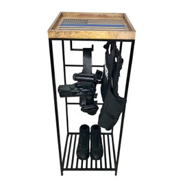 Guard The Line Police Gear Rack - Law Enforcement and Military Gear Stand Organizer - Body Armor Vest, Uniform & Plate Carrier Hanger - Duty Belt Holder - Cop Caddy Tactical Rack (Thin Blue Line)