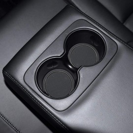 auovo Door Cup Holder Console Liners Inserts Custom Fit for Grand Cherokee 2014-2021 Interior Accessories Anti Dust Mats(18-pcs Set, Black Trim)