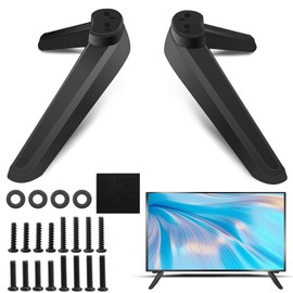 lurora2021 Universal TV Stand TV Base Feet with Screws Set Replacement TV Stand Legs TV Base Base Feet for Most LED Plasma Flat Screens, Mounting Hole Distance 17 mm to 20 mm (Black)