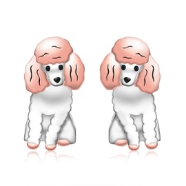 925 Sterling Silver Dog Stud Earrings for Women Adorable Chihuahua Poodle Yorkie Earrings Studs for Daughter Puppy Animal Jewelry Gift for Granddaughter, Normal, Sterling Silver, No Gemstone