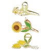 Yonchic 3-Piece Floral Metal Hair Clips, Tulip Orchids Sunflower Hair