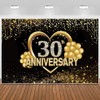 30th Anniversary Backdrop Wedding Anniversary Decorations Backdrop Black Gold 30th