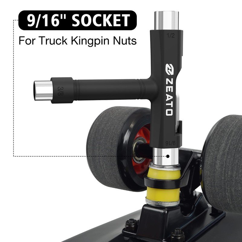 Zeato All-in-One Skate Tools Multi-Function Portable Skateboard T Tool Accessory