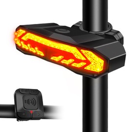 Cruxer Smart Bike Tail Light with Turn Signals and Alarm, Rear Light for Night Riding, USB-C Rechargeable Anti Theft Alarm with Remote, 110dB Volume and 7 Level Sensitivity Adjustable, IP65 Waterproof