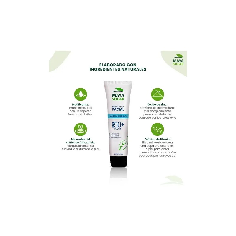 Protector Solar Facial Control De Brillo 50 Ml Maya Solar