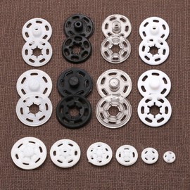 1 caja/15 juego de botones invisibles pequeños de plástico a presión para coser ropa (negro, 11,5 mm)