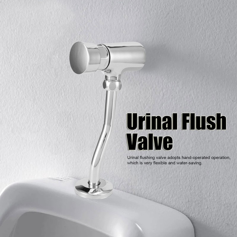 G1/2 Urinal Flush Valve Set Wall Mounted Hand Press Flushing