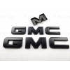 Auto Front & Rear GMC Matte Black OVERLAY Emblem Badge