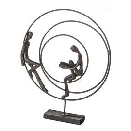 Casablanca - Skulptur, Design Figur - Circles - Höhe: 23 cm - Eisen brüniert