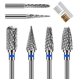 CGBE Brocas Para Uñas: Drill Para Uñas Profesional Accesorios, 6 Brocas De Carburo De Tungsteno Para Uñas, Eliminan Acrílico O Gel Duro De Poligel, Broca Profesional Para Uñas De 3/32"