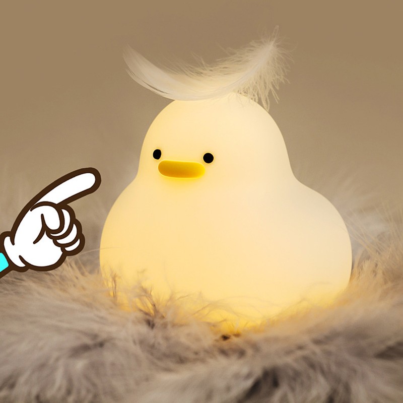 Night Light Cute Cartoon Appearance Silicone Night Lamp with Data
