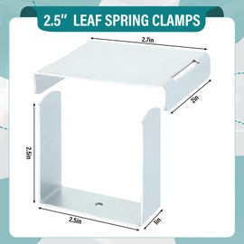 DaisyInner 4 Pcs Leaf Spring Clamp Kit Leaf Springs up to 2.5” Wide Lock Leaf Spring Together for Vehicles Stabilizing Control, Leaf Spring Bend Repair Clip with Cap Wide Axle Rebound Clamp(Silver)