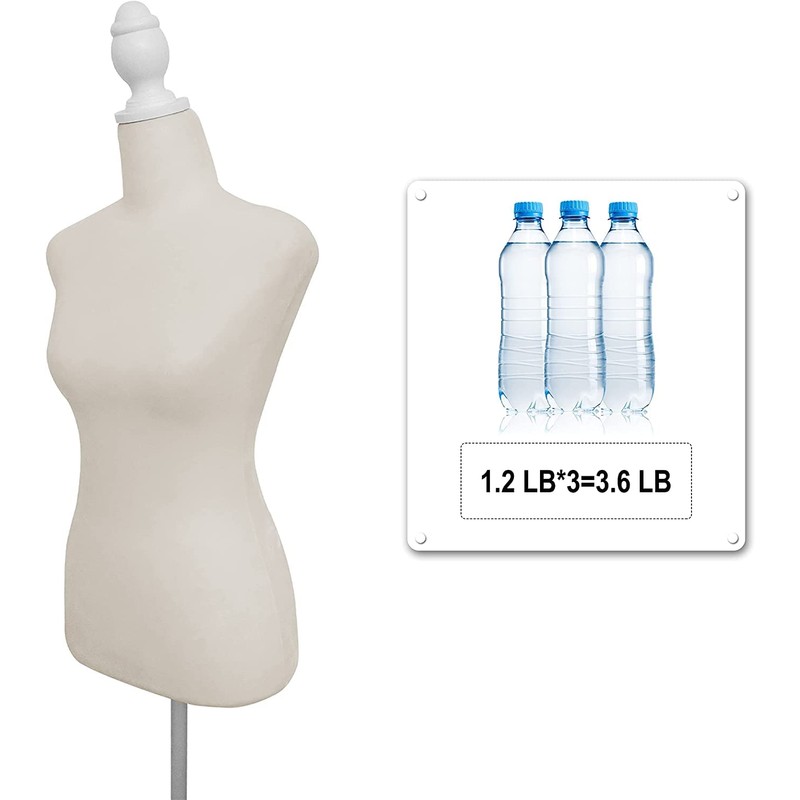 Female Dress Form Mannequin Torso Body with Adjustable Tripod Stand