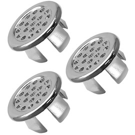 Seimneire 3pcs Plastic Sink Overflow Trim Ring Basin Overflow Ring, Kitchen Sink Overflow Cover Bathroom Sink Drain Cap, Chrome Overflow Ring Sink Drain O Ring for Bathroom (Silver)