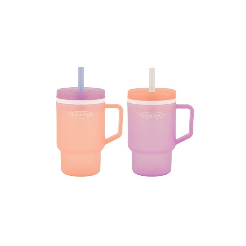 Infantino My 1st Vaso de plástico duradero con popote y