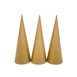 AllStellar Paper Mache Cones Open Bottom 12.2x4.5 in. Set of 3 (Medium Plus) - For DIY Art Projects, Crafts and Decorations!