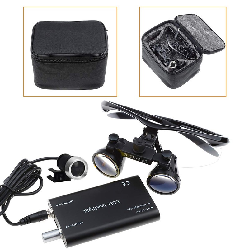 Bestlife 3.5x420mm DentaL Medical Binocular Loupes with Head light Lamp