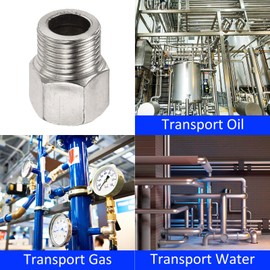 M METERXITY 2PCS Stainless Steel G1/2 Male -G3/4 Female Hex Dia Pipe Fitting Extension Pipe Fitting Extension for Outdoor Application/Faucet/Industrial (33mm Length)