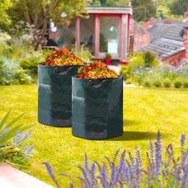 2 Pack 80 Gallon Garden Bag Reusable Yard Waste Bag Heavy Duty Gardening Bags Lawn Pool Garden Leaf Bag for Leaves Trash Branches Collection Garden Container with 2 Handles