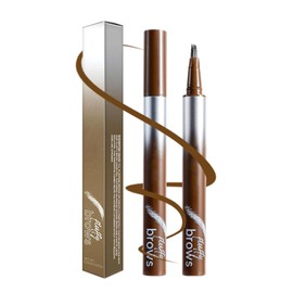 Eyebrow Pen with Precise Fork Tip, Waterproof, Sweat-Resistant, Natural Hair-Like Strokes for Full, Defined Brows(Gentle Brown)