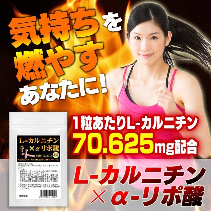 L-カルニチン×α-リポ酸 ダブル配合 60粒 6袋セット計360粒 約6ヶ月分 2粒あたり Lカルニチン 141.25mg配合