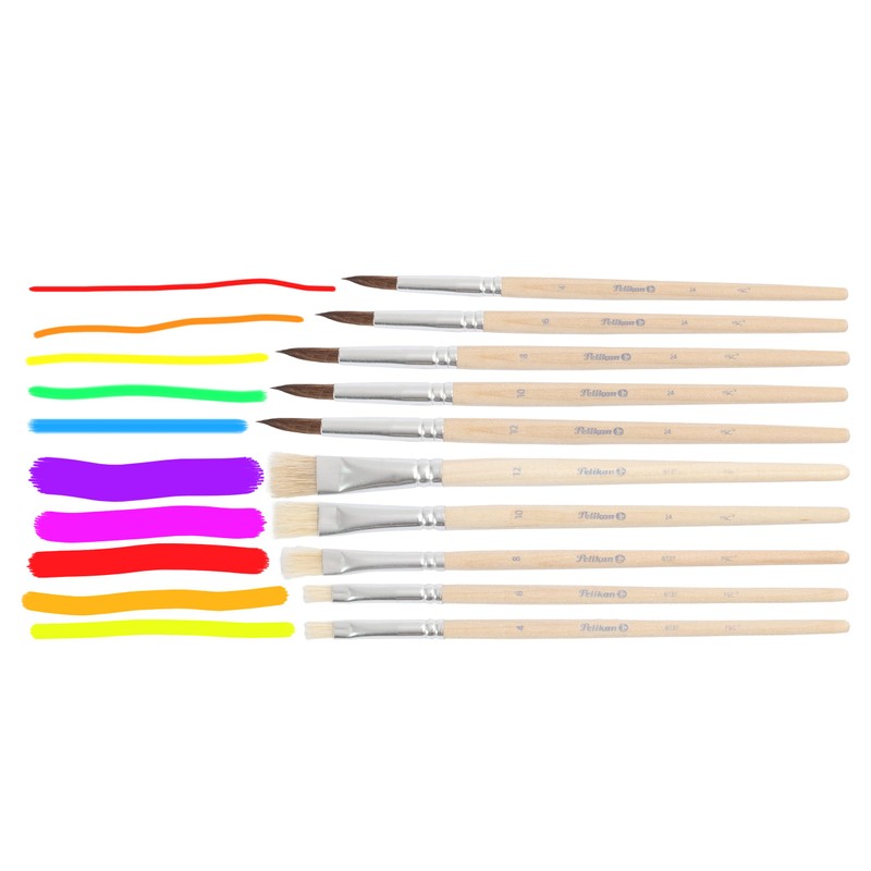 Pelikan 700405 Brush Starter Set with 5 Hair and 5