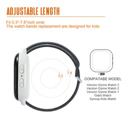 Mengudig 3 Pack Compatible with Gizmo Watch Band Replacement Gabb Watch Bands Syncup Kids Watch Band,Breathable Soft Silicone Watch Bands for Kids Verizon Gizmo Watch 3 2 1