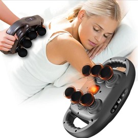 6-head Electric Massager, 1 Box Portable Handheld Muscle Massager with Accessories, Multifunctional Massage Tool for Home & Travel, Electric Massage Machine, Body Care Products, Massage Gun:_White_1 Box