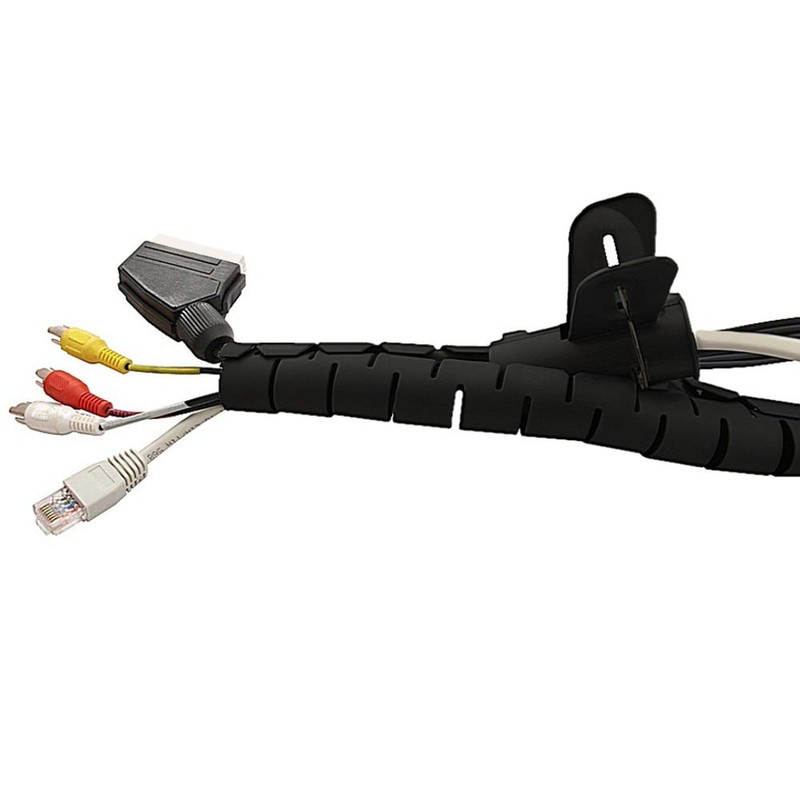 Maclean MC-676 Quality Spiral Cable Wire Cover Organiser Elastic Tidy