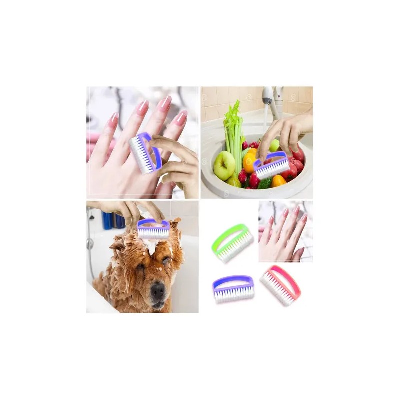 3 Cepillos Multifunciones Para Uñas, Manos, Limpieza Hogar