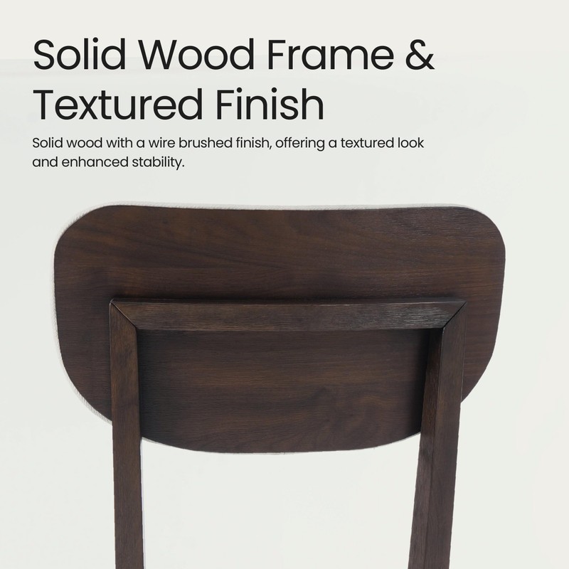 COLAMY Solid Wood Dining Chairs Set of 2, Mid Century