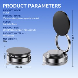 EGBULL Vacuum Magnetic Phone Stand Compatible, 360° Foldable Multi-Angle Adjustable Mount for Car, Bathroom, and All Smartphones