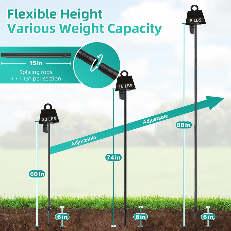 Bird House Pole,102 Inch Heavy Duty Bird Feeder Pole Mount