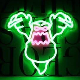 ASDGGBL Ghost Busters Neon Slimer Sign for Wall Decor, Dimmable for Wall Decor Green Glut of A Ghosty Neon light for Bedroom,Kids Room,Man Cave for Birthday Gifts 14 * 12 IN
