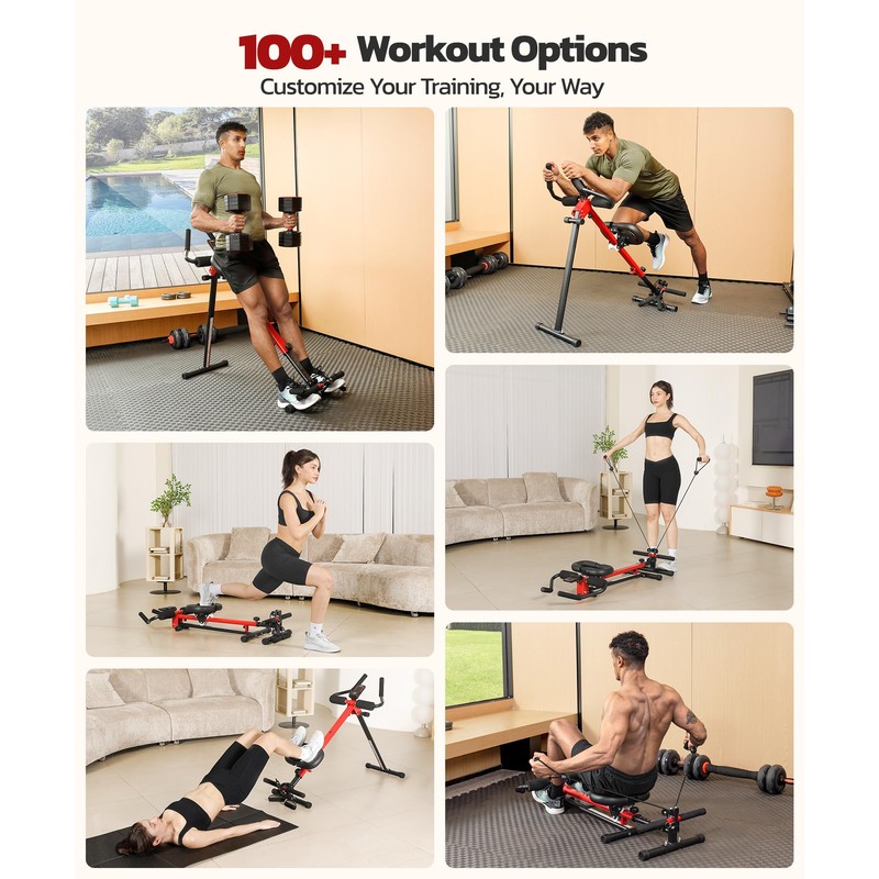 Yoleo 2 in 1 Ab & Rowing Machines for Home,