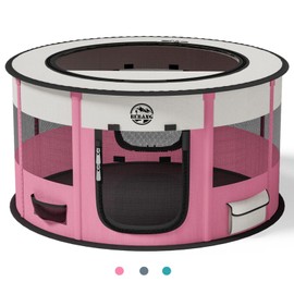 Dog Playpen Puppy Play Pen Indoors Pet Crate Small Dog Cage Portable Foldable Cat Kennel for Kitten Hamster Rabbit Bunny Guinea Pig with Collapsible Food Bowl Carrying Case