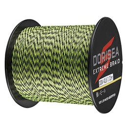 Dorisea Extreme Braid 100% Pe Fluorescent Green&White Braided Fishing Line 109Yards-2187Yards 6-550Lb Test Fishing Wire Fishing String Incredible Superline (100m/109Yards 6lb/0.10mm)