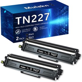 Mulakn TN227BK/C/M/Y High Yield for TN227 TN223 Toner Cartridge 4PK for HL-L3270CDW HL-3230cdw HL-L3230CDW HL-L3210CW HL-L3290CDW MFC-L3710CDW MFC-L3750CDW (2PK TN227 Black for Laser Printer)
