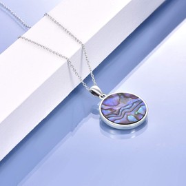 VONALA Tree of Life Necklace, Women 925 Sterling Silver Pendant with Chain, Fine Jewellery, Best Gifts for Wife, Mum and Girlfriend(Abalone)