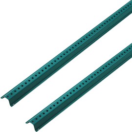 8FT Sign Post, 2 Pack U-Channel Sign Post with Pre-Drilled Holes, Steel Fence for Gardens, Farms, Parking Lots & Traffic Control, Rust-Resistant, Heavy Duty, Easy to Install, Green