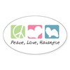 CafePress Peace, Love, Havanese Oval Car Bumper Sticker