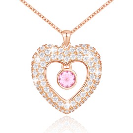 Beauyist Birthstone Necklace for Women, Zirconia Diamond Pendant Necklace, Jewelry Gift