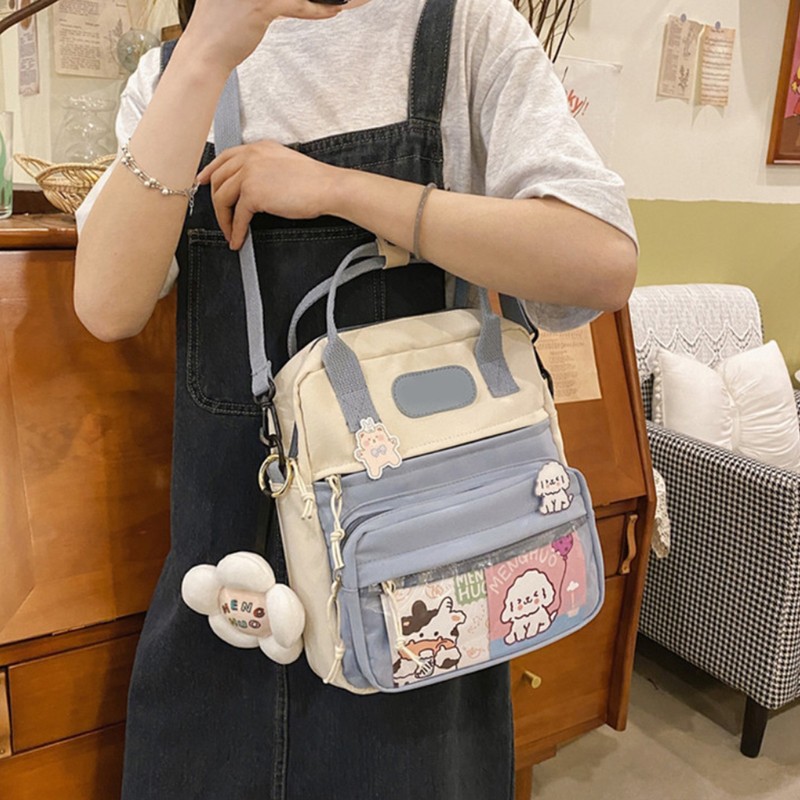 Cute Backpack with Accessories Dual Purpose Backpack Shoulder Bag Large
