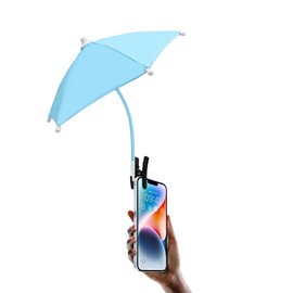 SHDIEHJFMLDH Phone Umbrella - Anti-Glare Sun Shade, Clip On umbrella for phone sun shade, Protects from Sunlight and Glare, Rain protector Outdoor Activities, Universal Fit for All Smartphones-Blue