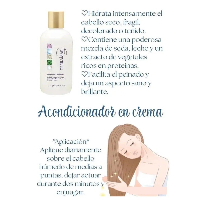 Acondicionador En Crema Para Cabello Terramar, 235 Mls.