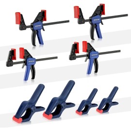Workpro 8 Piece F Clamp And Spring Clamp Set With Powerful Clamping Force