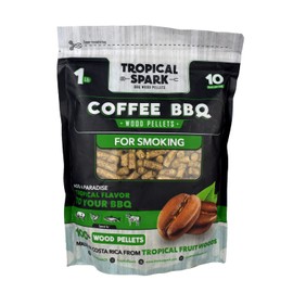 Tropical Spark Wood Pellets | Perfect for BBQ, Smoking, Grilling, Bake, Roast, Braise | Premium 100% All-Natural | Coffee Wood | 1 lb. Bag