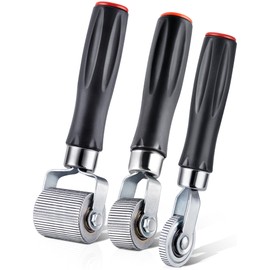 LUMITECO Car Audio Sound Deadening Roller Seam Roller, 3-Pack Heat Abatement Mat Noise Roller Sound Insulation Tool for Auto, Sound Deadener Application Installation Metal Hand Deading Wheel Roller